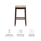 Set di 2 sgabelli da bar senza schienale in similpelle con poggiapiedi – Altezza fissa 81 cm, capacità 125 kg