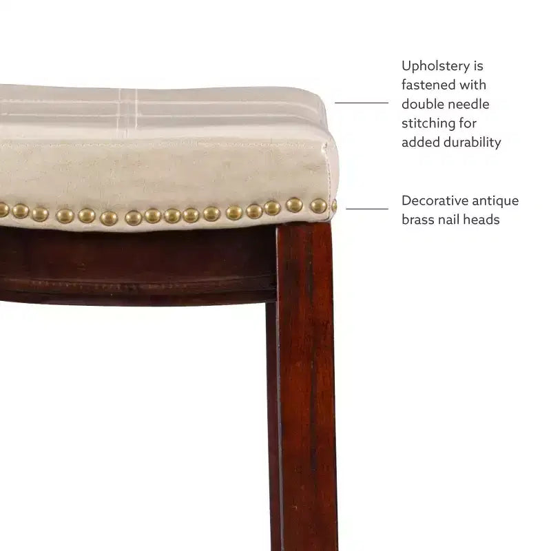 Set di 2 sgabelli da bar senza schienale in similpelle con poggiapiedi – Altezza fissa 81 cm, capacità 125 kg