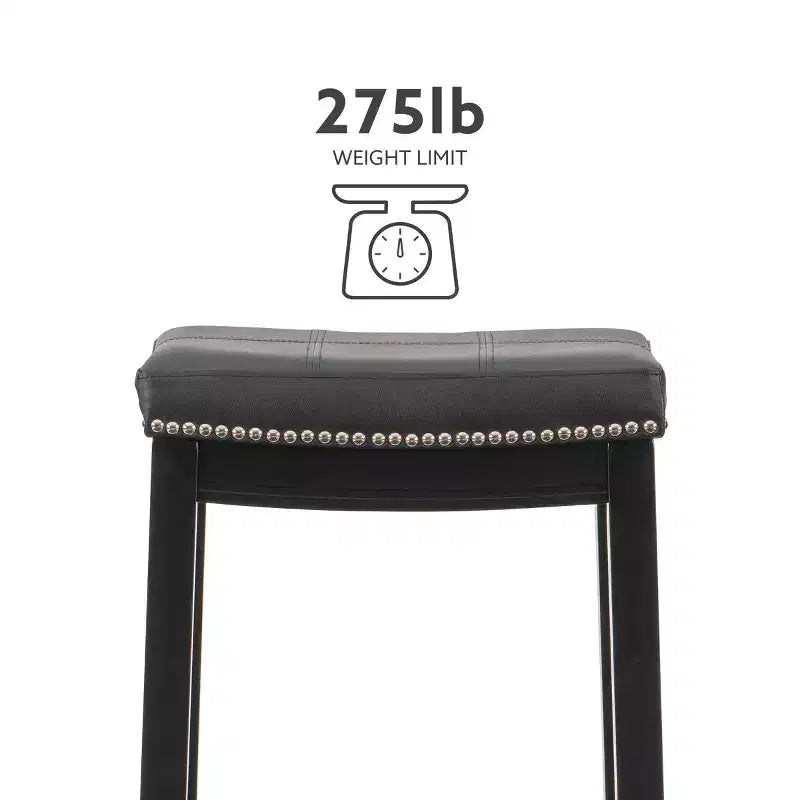 Set di 2 sgabelli da bar senza schienale in similpelle con poggiapiedi – Altezza fissa 81 cm, capacità 125 kg