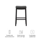 Set di 2 sgabelli da bar senza schienale in similpelle con poggiapiedi – Altezza fissa 81 cm, capacità 125 kg