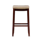 Set di 2 sgabelli da bar senza schienale in similpelle con poggiapiedi – Altezza fissa 81 cm, capacità 125 kg
