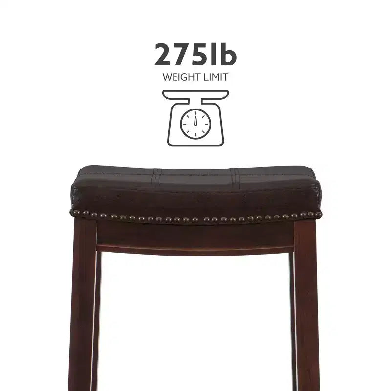Set di 2 sgabelli da bar senza schienale in similpelle con poggiapiedi – Altezza fissa 81 cm, capacità 125 kg